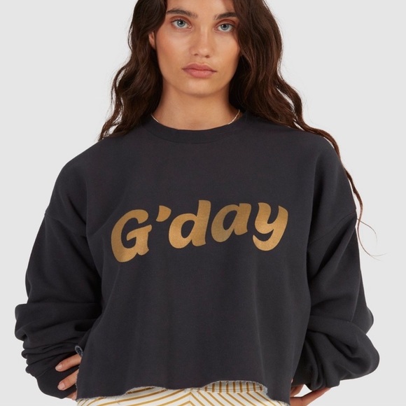 🔆BILLABONG🔆 Hey Gday Cropped Crewneck Sweatshirt - Picture 8 of 12